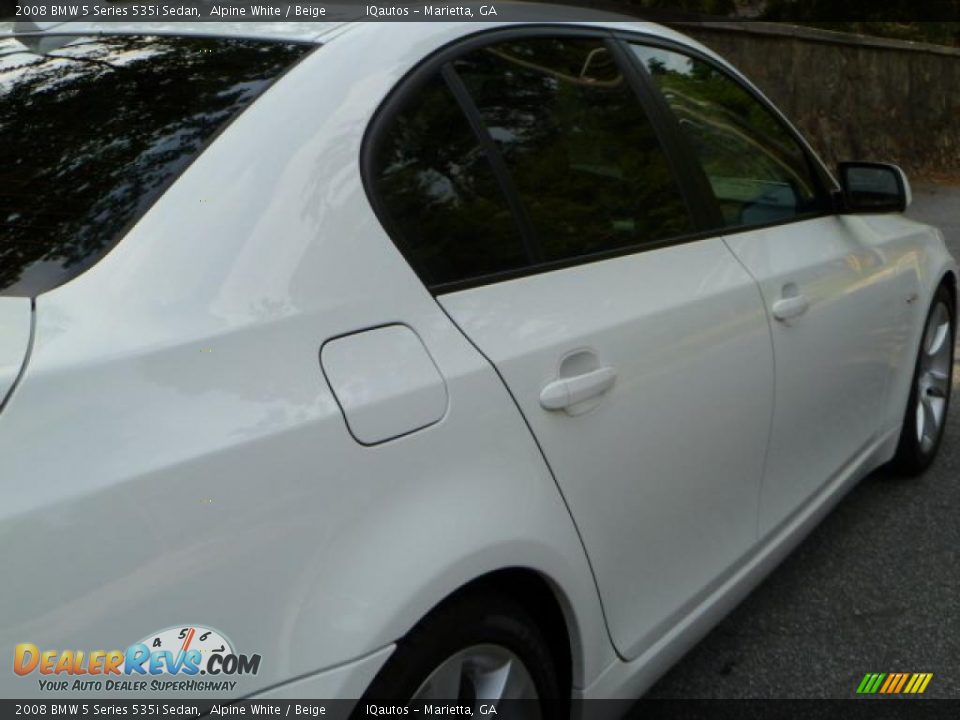 2008 BMW 5 Series 535i Sedan Alpine White / Beige Photo #12