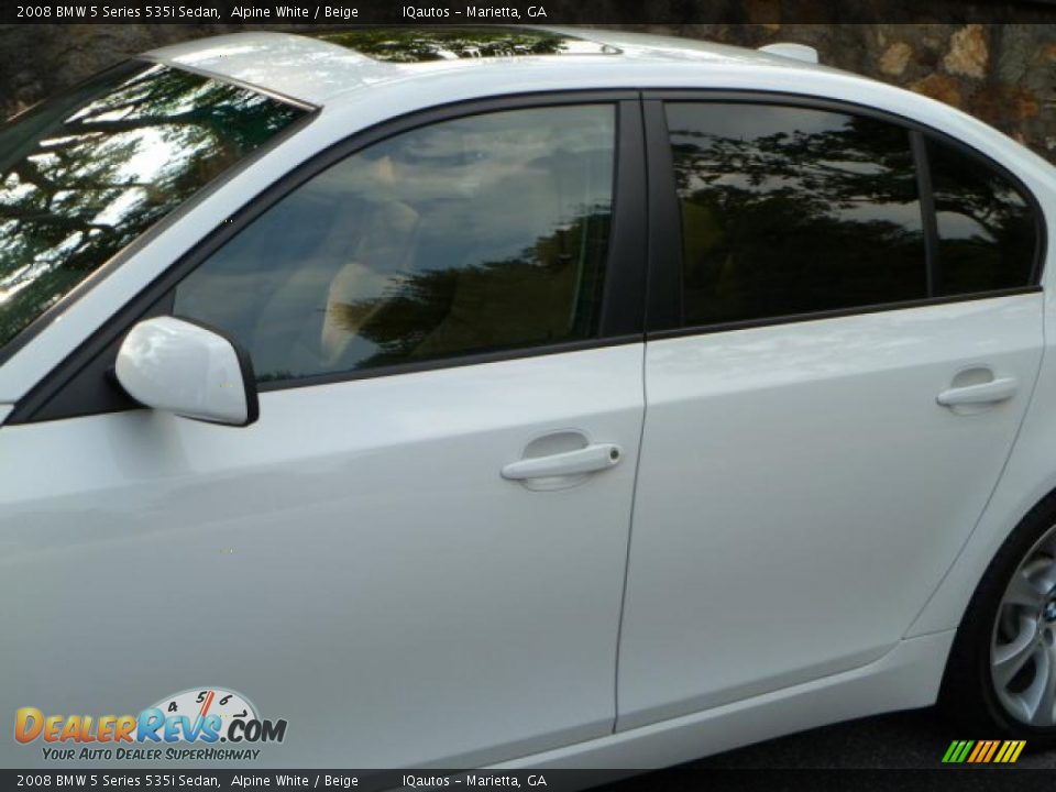 2008 BMW 5 Series 535i Sedan Alpine White / Beige Photo #14
