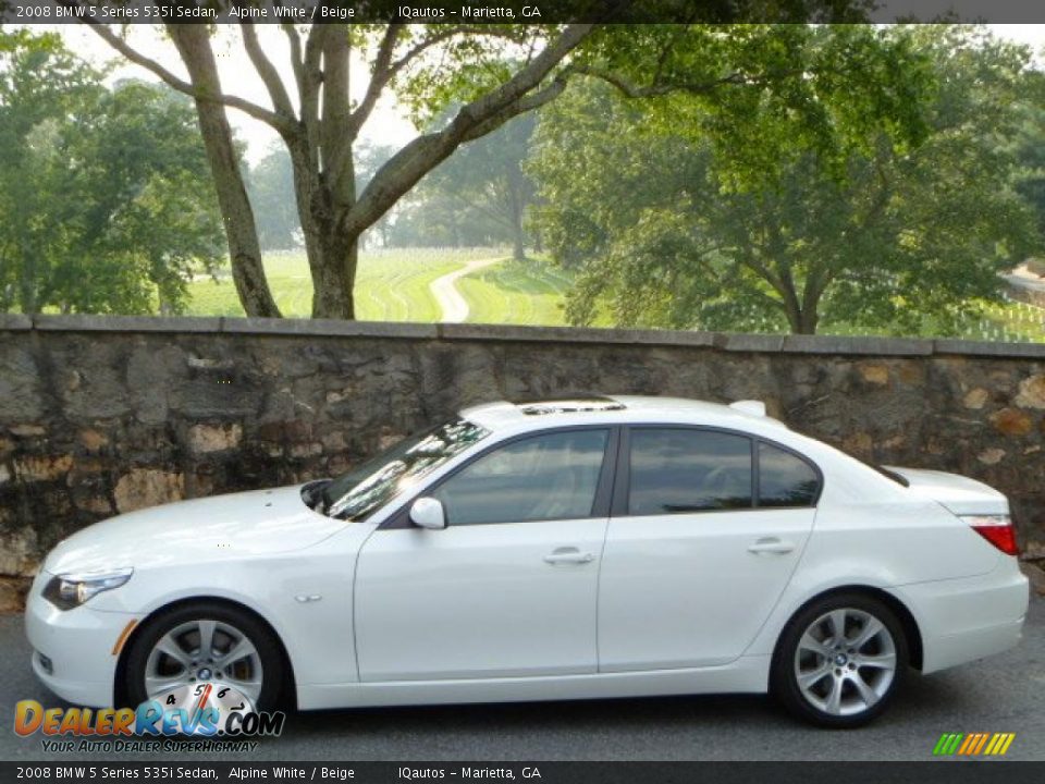 2008 BMW 5 Series 535i Sedan Alpine White / Beige Photo #16