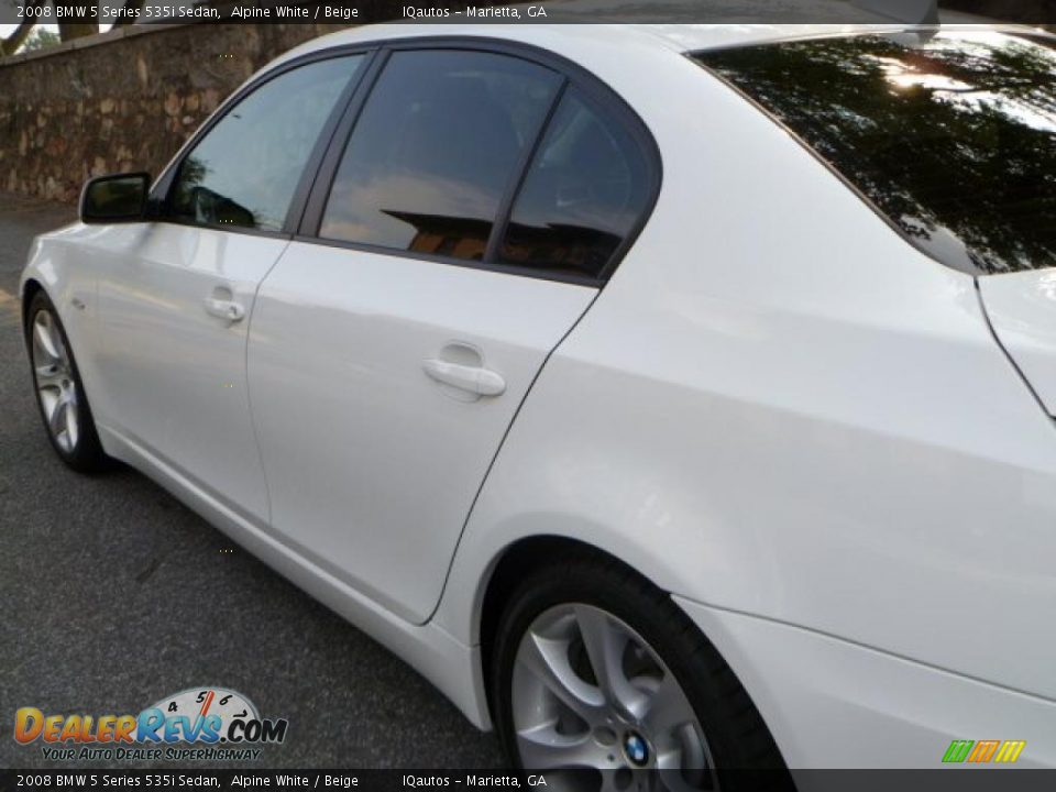 2008 BMW 5 Series 535i Sedan Alpine White / Beige Photo #18