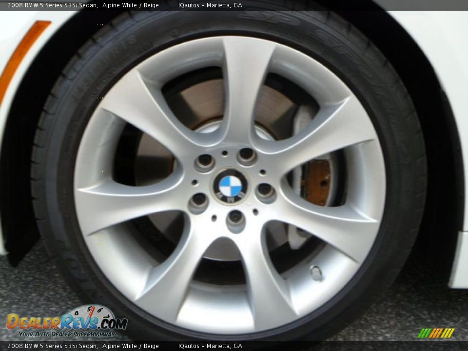 2008 BMW 5 Series 535i Sedan Alpine White / Beige Photo #22