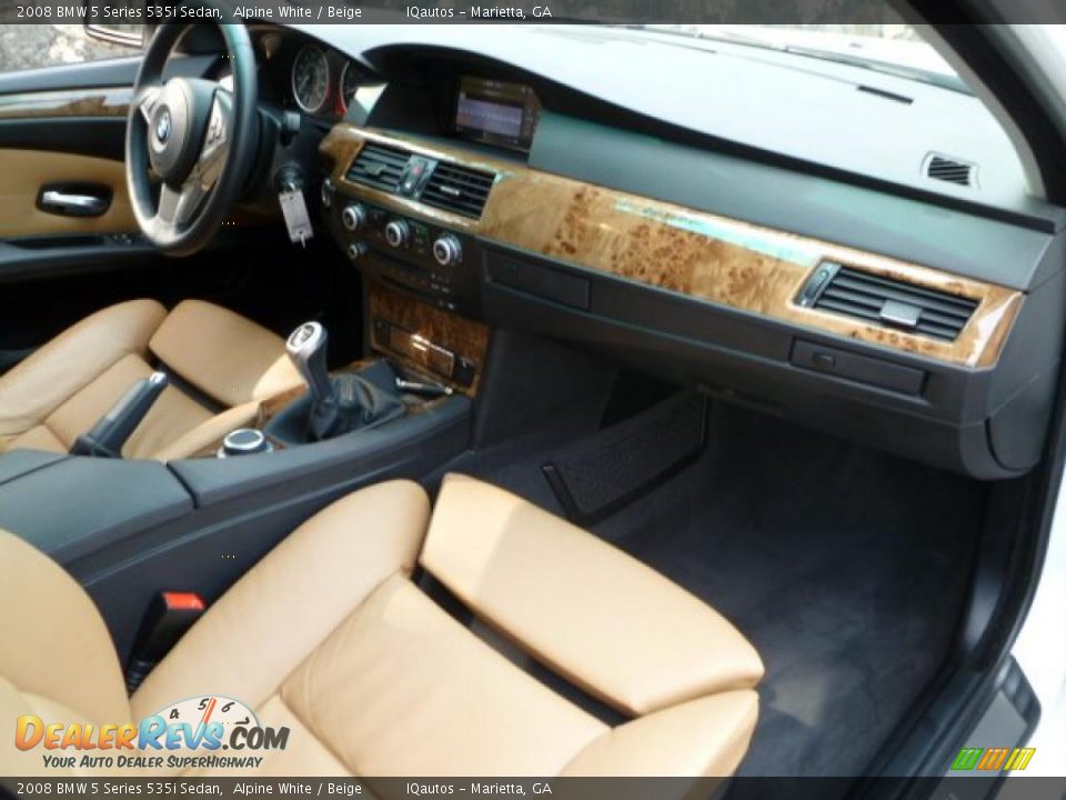 2008 BMW 5 Series 535i Sedan Alpine White / Beige Photo #24