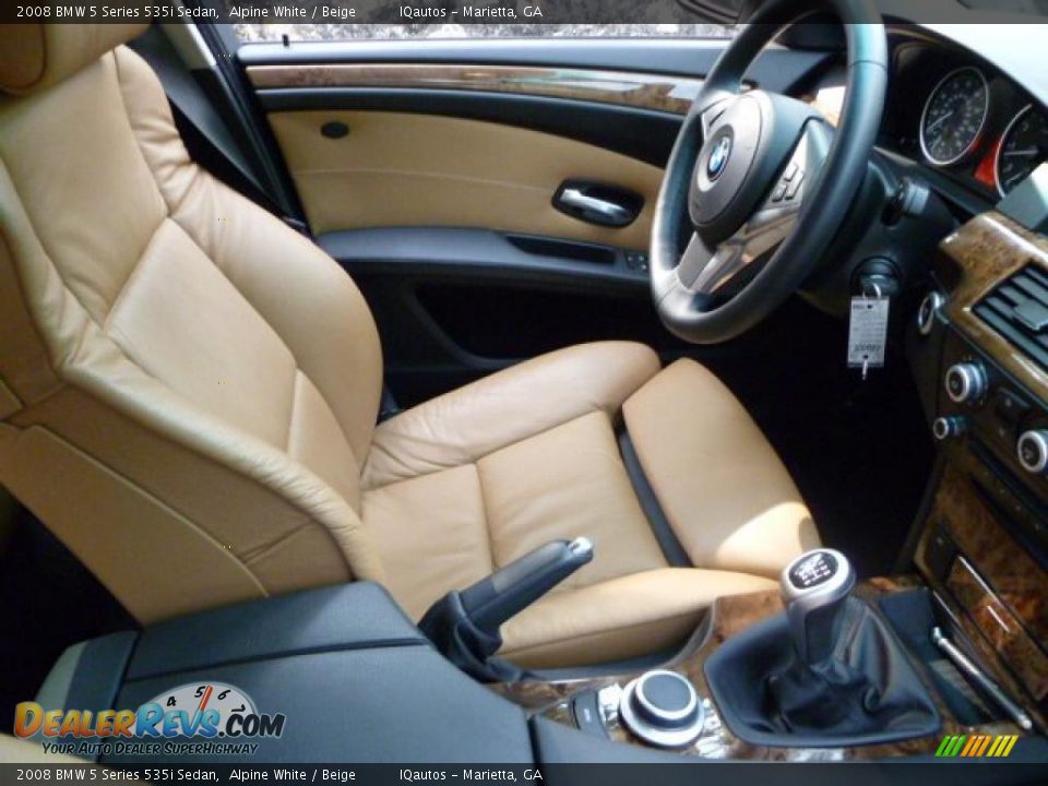 2008 BMW 5 Series 535i Sedan Alpine White / Beige Photo #25
