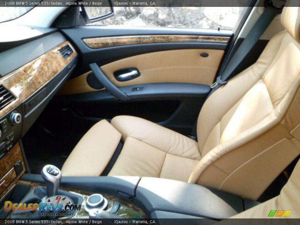 2008 BMW 5 Series 535i Sedan Alpine White / Beige Photo #26