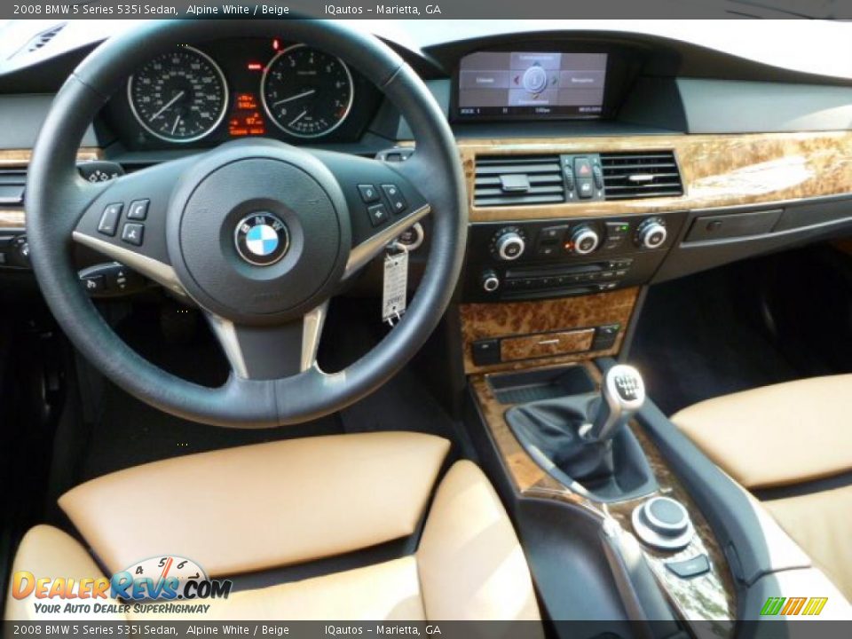 2008 BMW 5 Series 535i Sedan Alpine White / Beige Photo #31