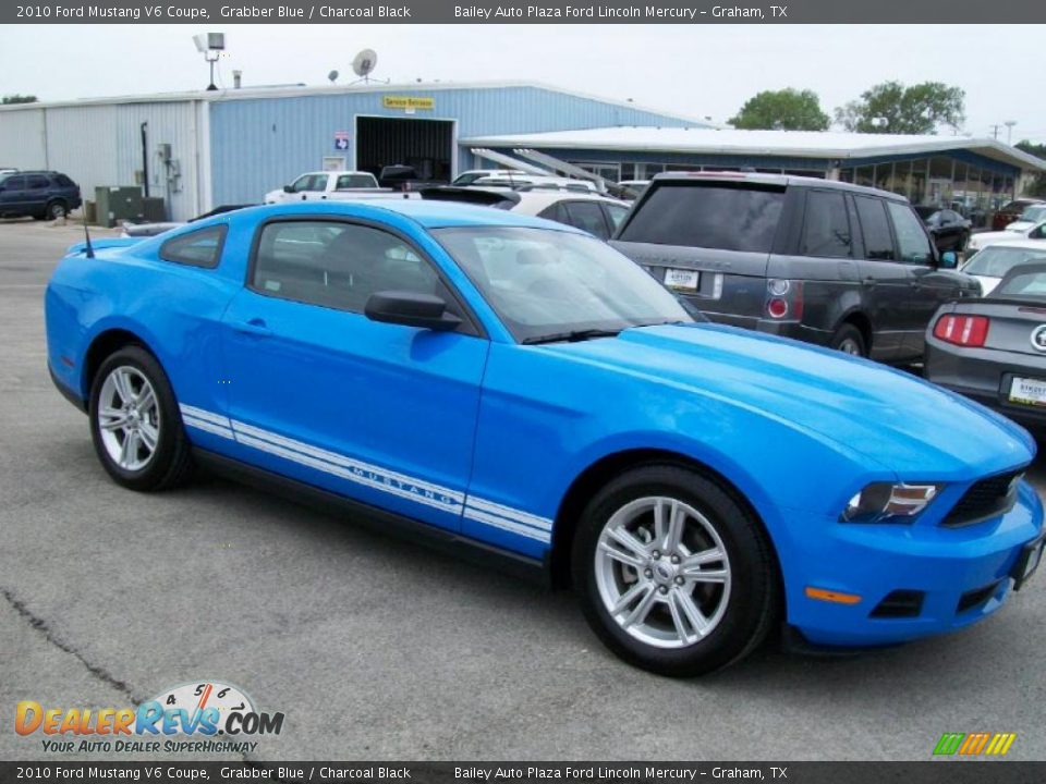 2010 Ford Mustang V6 Coupe Grabber Blue / Charcoal Black Photo #3