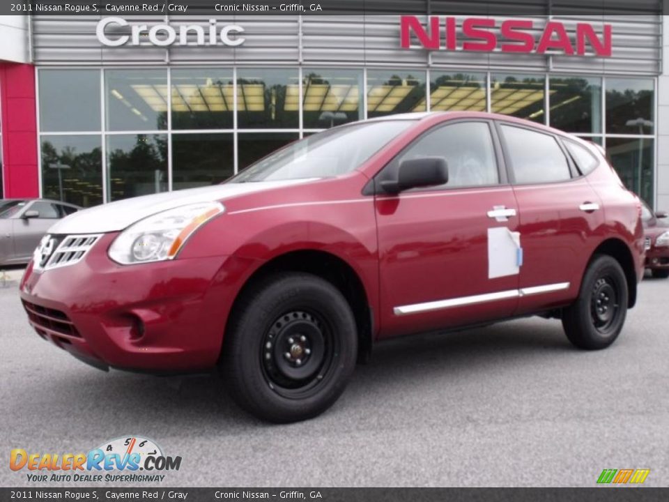 2011 Nissan Rogue S Cayenne Red / Gray Photo #1