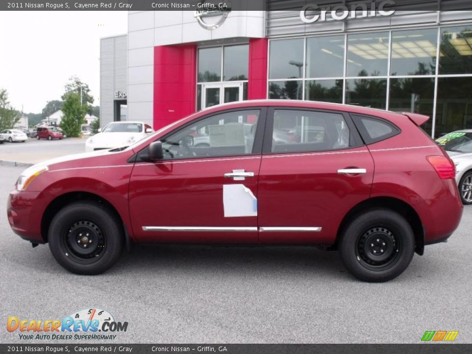 2011 Nissan Rogue S Cayenne Red / Gray Photo #2