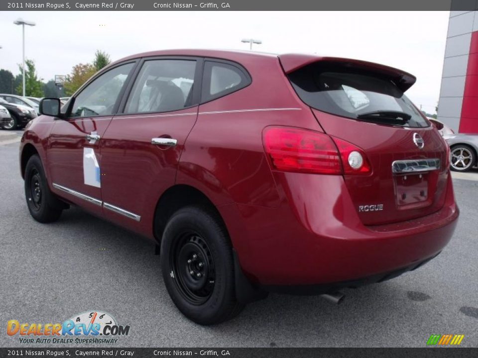 2011 Nissan Rogue S Cayenne Red / Gray Photo #3