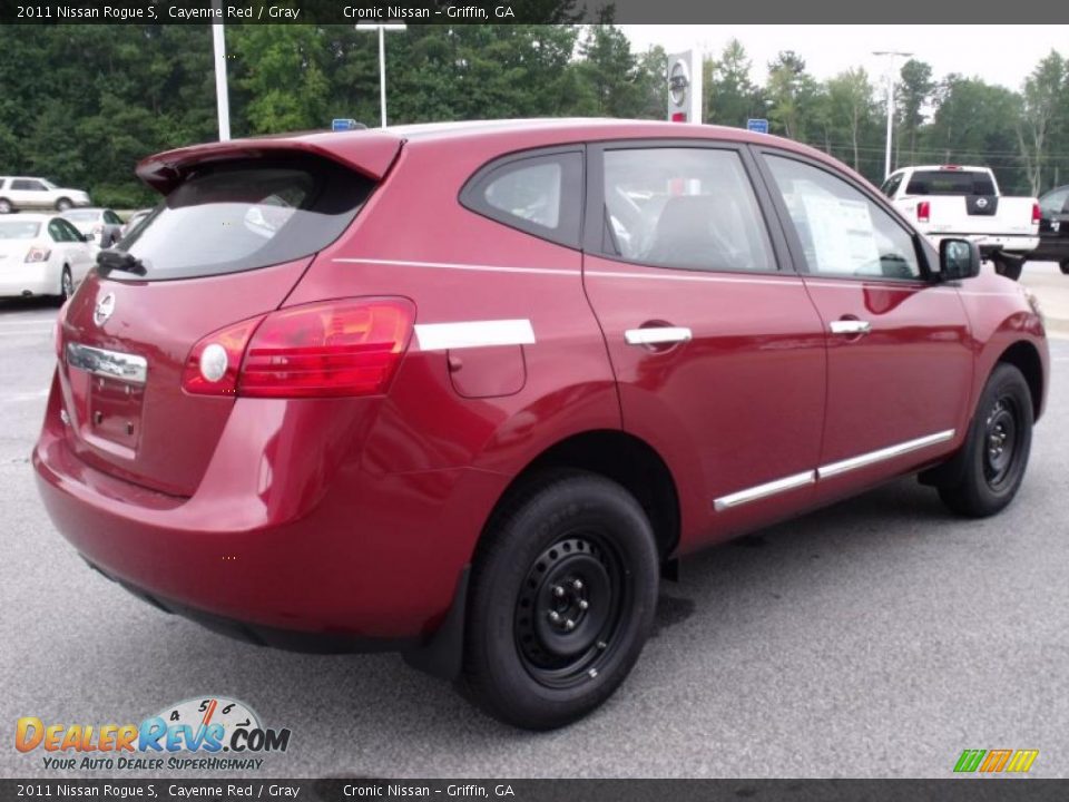 2011 Nissan Rogue S Cayenne Red / Gray Photo #5