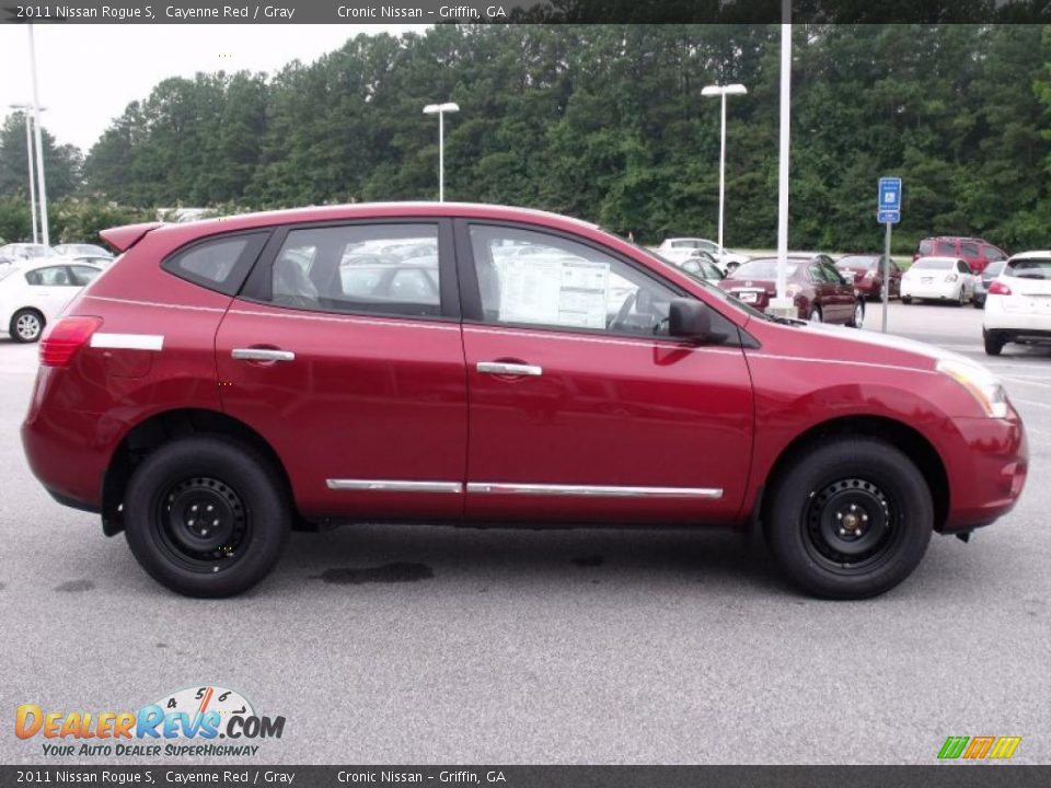 2011 Nissan Rogue S Cayenne Red / Gray Photo #6