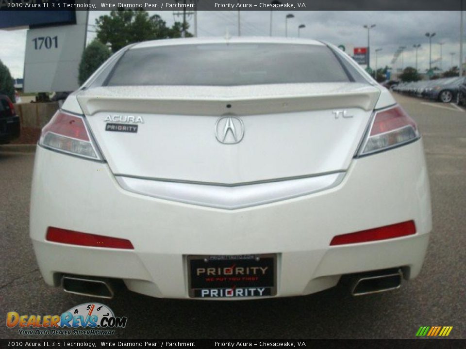 2010 Acura TL 3.5 Technology White Diamond Pearl / Parchment Photo #5