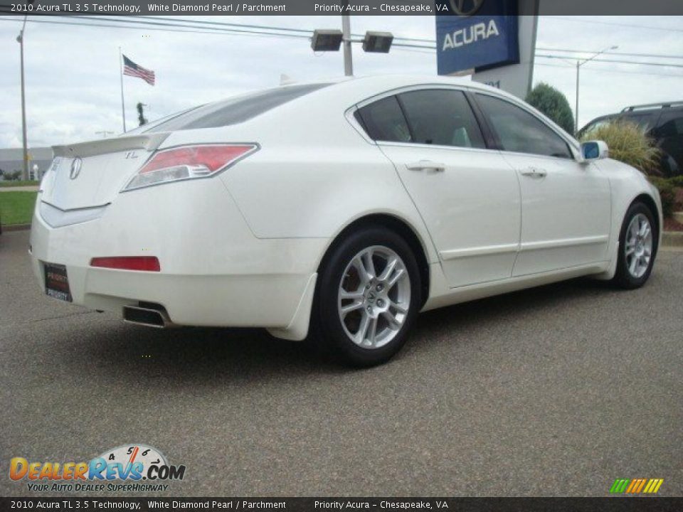 2010 Acura TL 3.5 Technology White Diamond Pearl / Parchment Photo #6