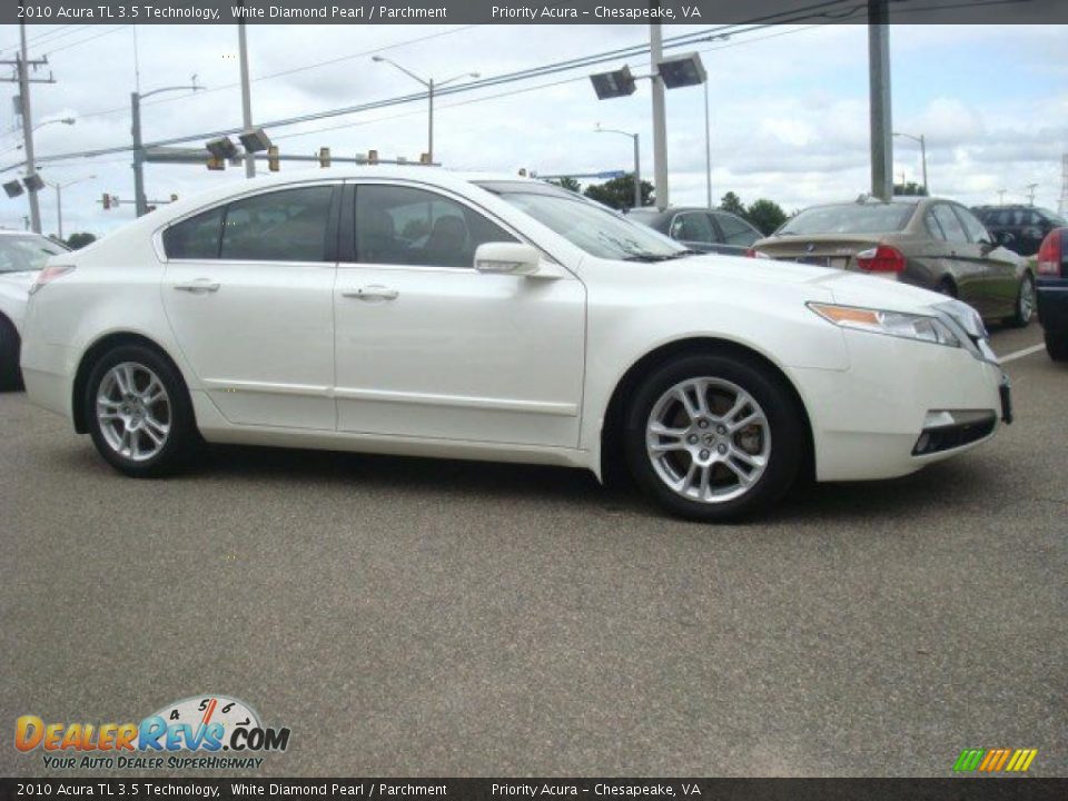 2010 Acura TL 3.5 Technology White Diamond Pearl / Parchment Photo #7