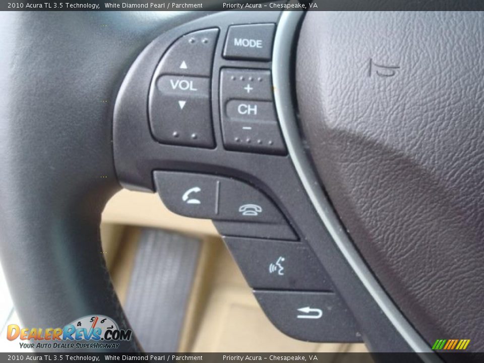 2010 Acura TL 3.5 Technology White Diamond Pearl / Parchment Photo #23