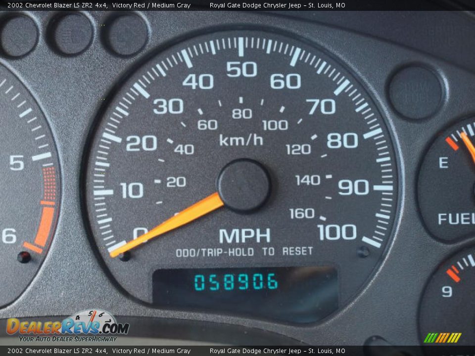 2002 Chevrolet Blazer LS ZR2 4x4 Victory Red / Medium Gray Photo #14