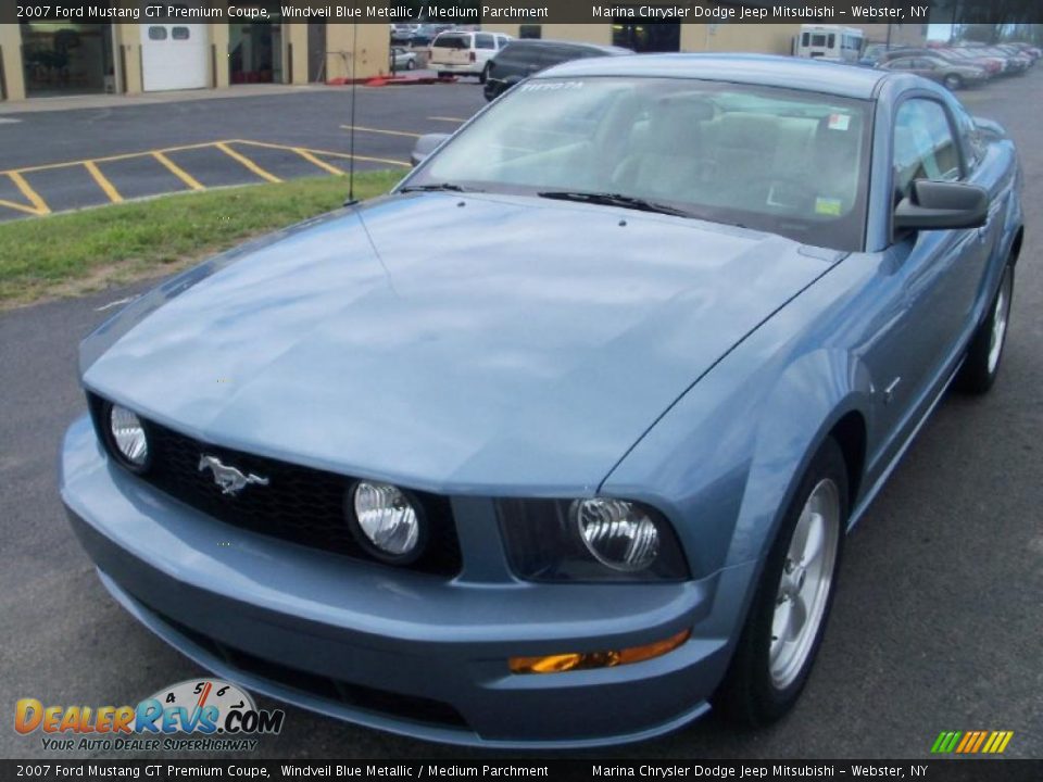 2007 Ford Mustang GT Premium Coupe Windveil Blue Metallic / Medium Parchment Photo #1