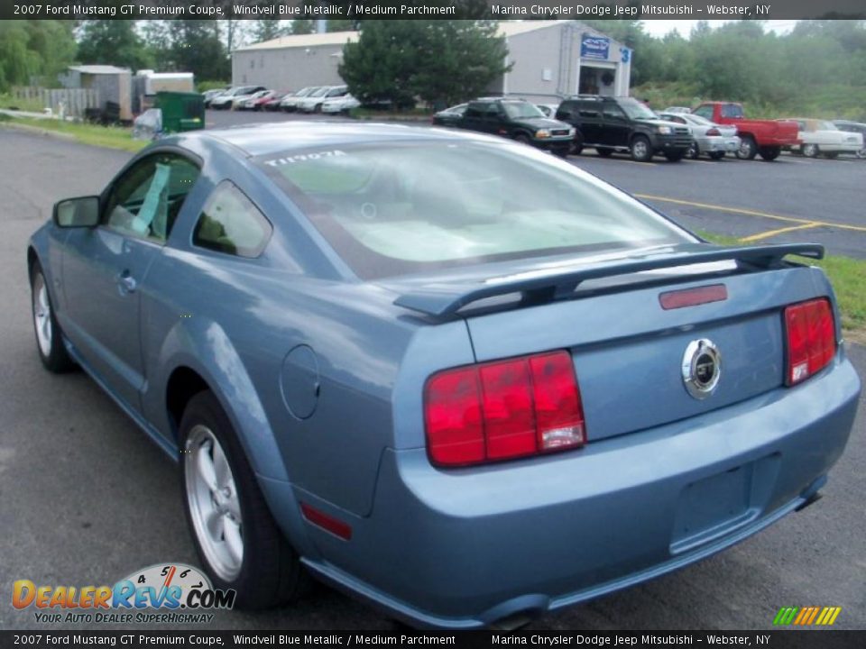 2007 Ford Mustang GT Premium Coupe Windveil Blue Metallic / Medium Parchment Photo #8