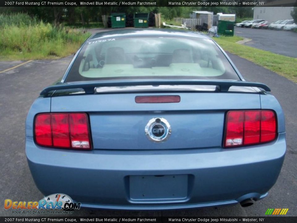2007 Ford Mustang GT Premium Coupe Windveil Blue Metallic / Medium Parchment Photo #9