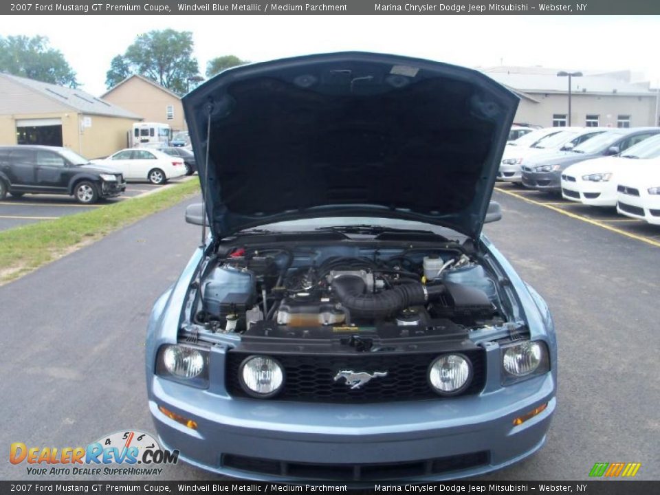 2007 Ford Mustang GT Premium Coupe Windveil Blue Metallic / Medium Parchment Photo #13