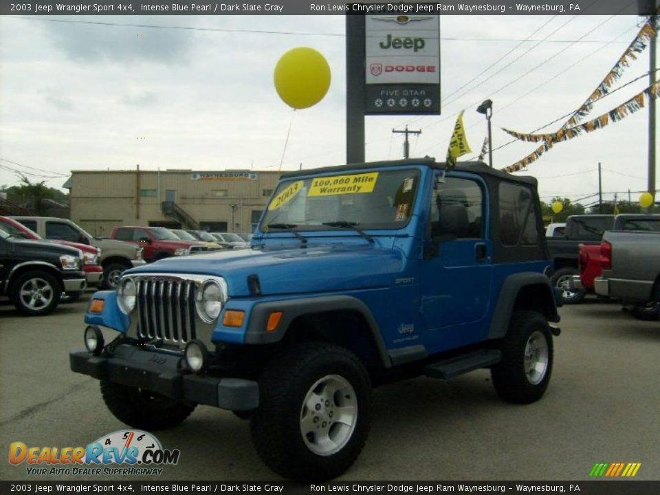 2003 Jeep Wrangler Sport 4x4 Intense Blue Pearl / Dark Slate Gray Photo #1