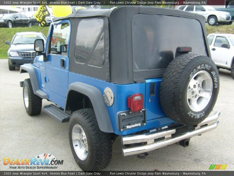2003 Jeep Wrangler Sport 4x4 Intense Blue Pearl / Dark Slate Gray Photo #3