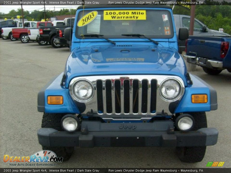 2003 Jeep Wrangler Sport 4x4 Intense Blue Pearl / Dark Slate Gray Photo #8