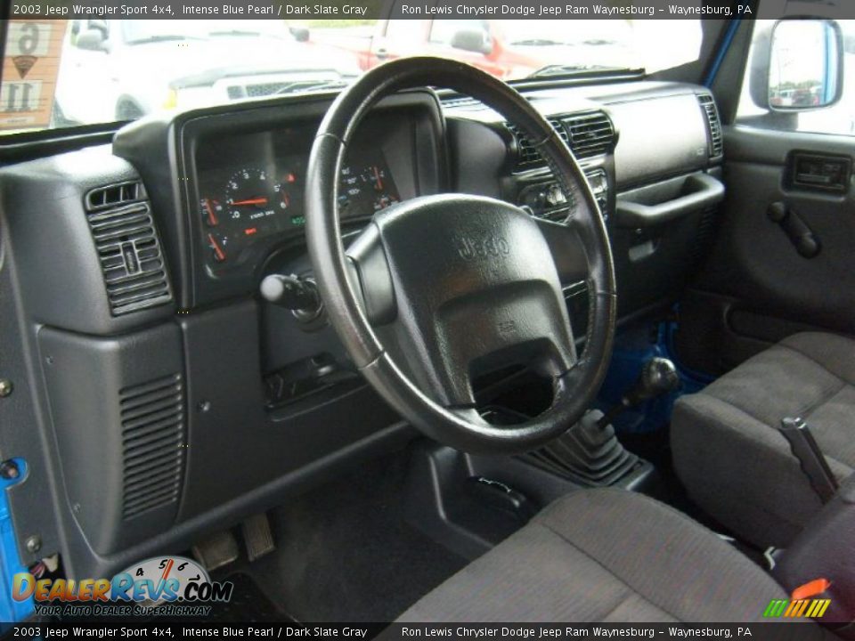2003 Jeep Wrangler Sport 4x4 Intense Blue Pearl / Dark Slate Gray Photo #12