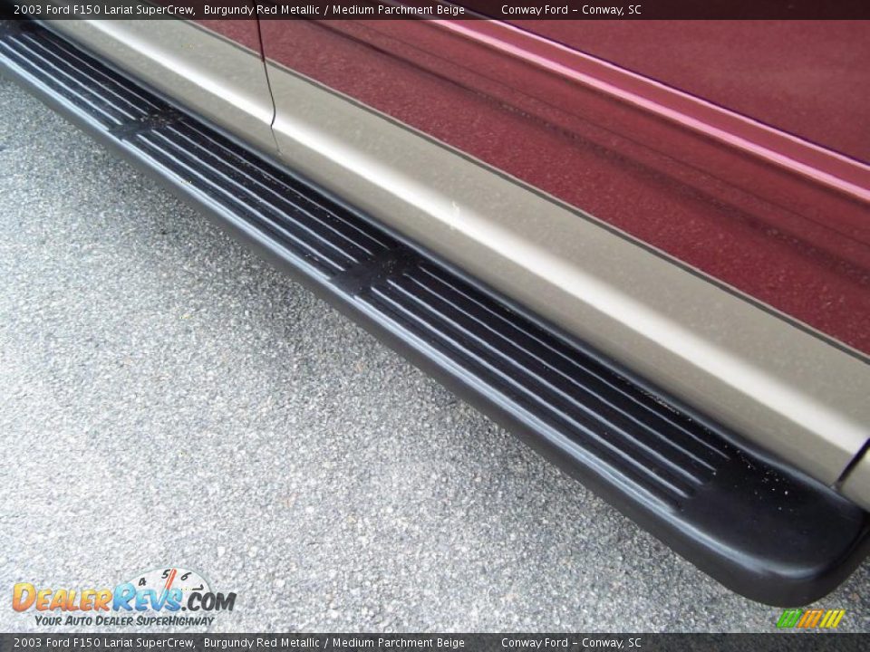 2003 Ford F150 Lariat SuperCrew Burgundy Red Metallic / Medium Parchment Beige Photo #10