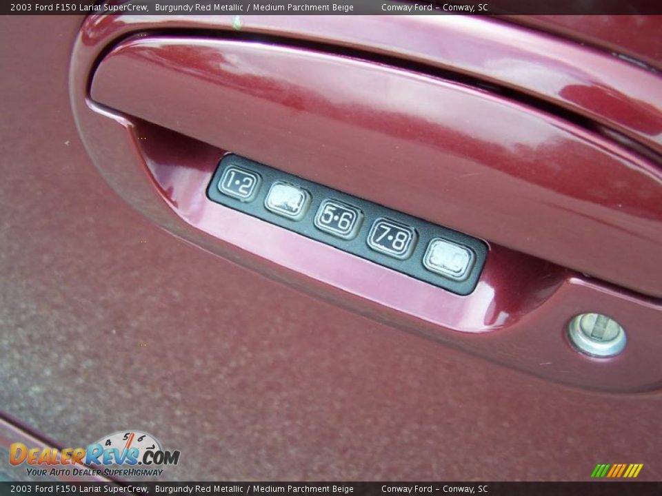 2003 Ford F150 Lariat SuperCrew Burgundy Red Metallic / Medium Parchment Beige Photo #11