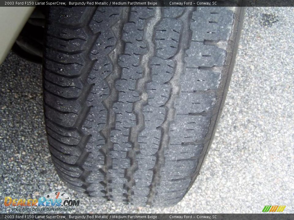 2003 Ford F150 Lariat SuperCrew Burgundy Red Metallic / Medium Parchment Beige Photo #12