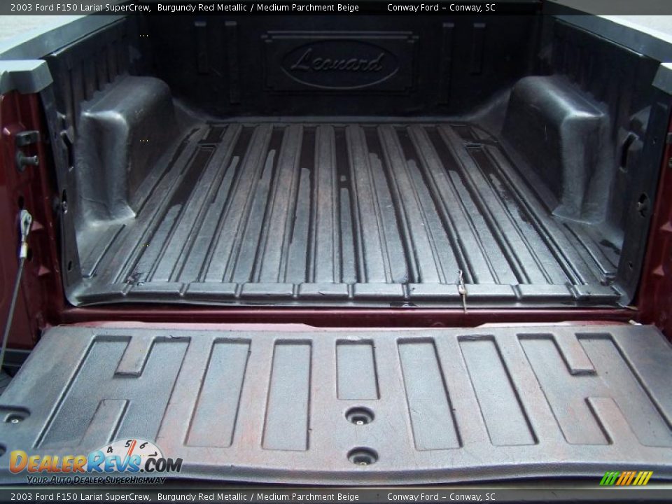 2003 Ford F150 Lariat SuperCrew Burgundy Red Metallic / Medium Parchment Beige Photo #16