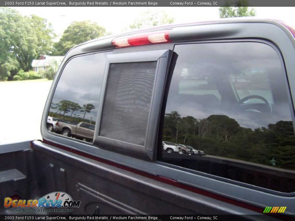 2003 Ford F150 Lariat SuperCrew Burgundy Red Metallic / Medium Parchment Beige Photo #17