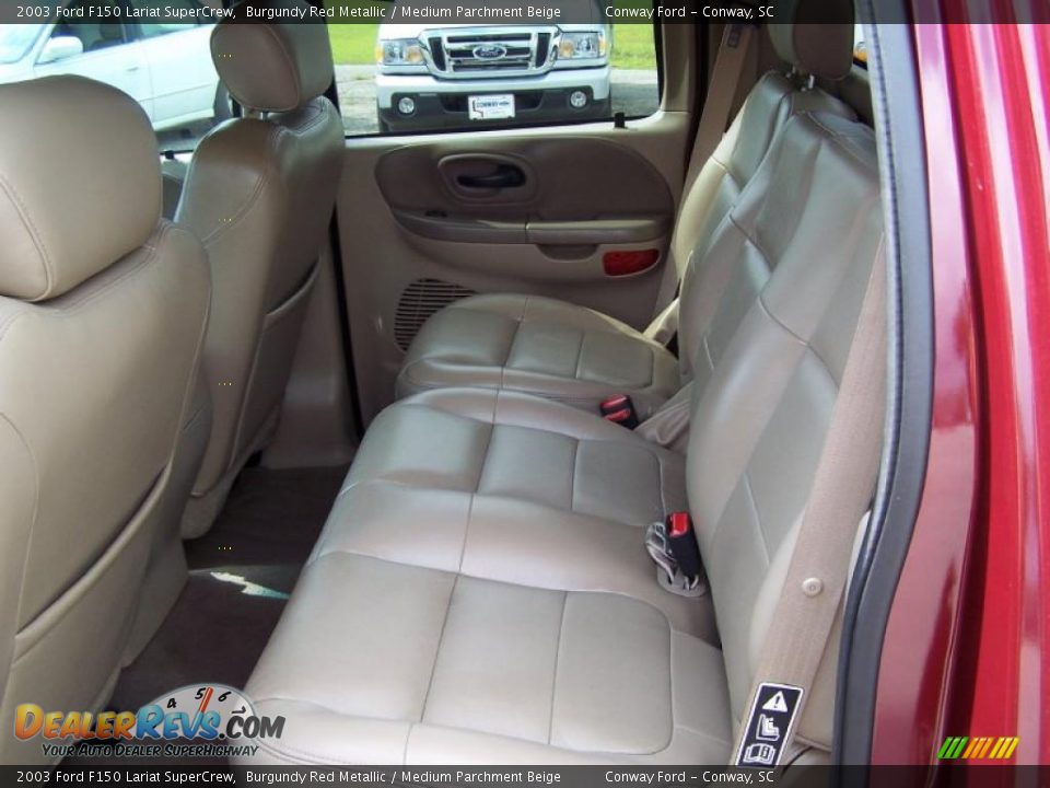 2003 Ford F150 Lariat SuperCrew Burgundy Red Metallic / Medium Parchment Beige Photo #21