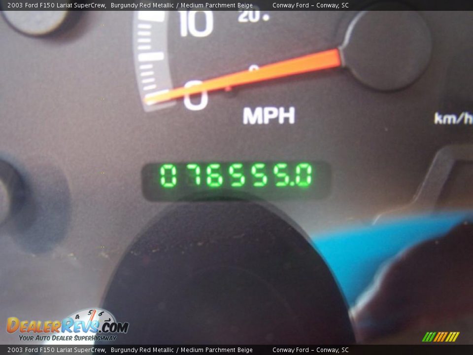 2003 Ford F150 Lariat SuperCrew Burgundy Red Metallic / Medium Parchment Beige Photo #25