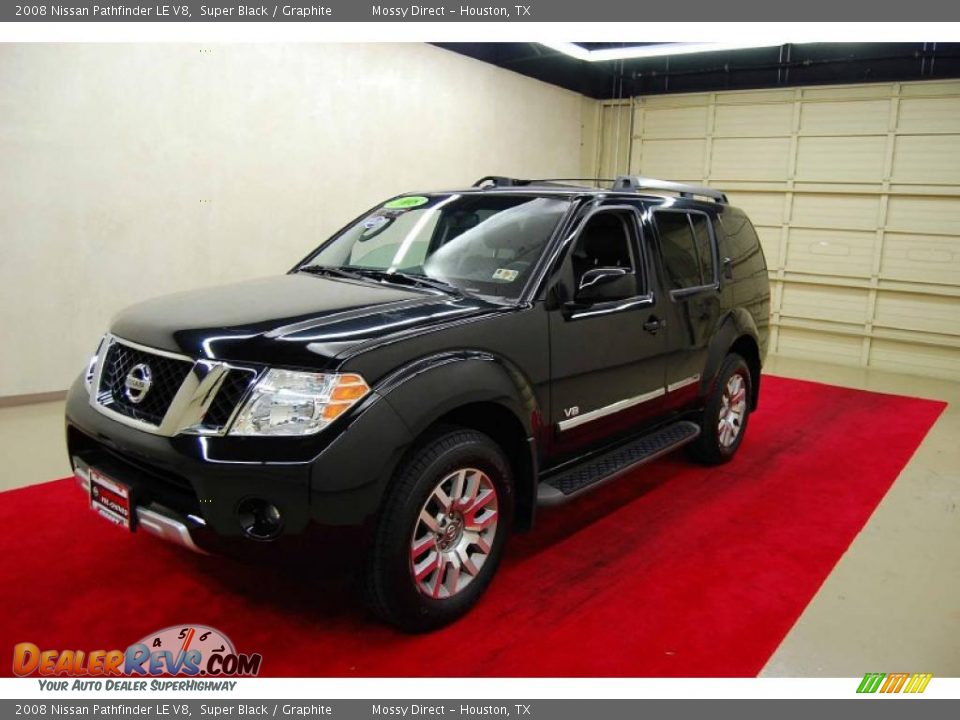 2008 Nissan Pathfinder LE V8 Super Black / Graphite Photo #3