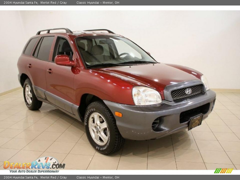 2004 Hyundai Santa Fe Merlot Red / Gray Photo #1