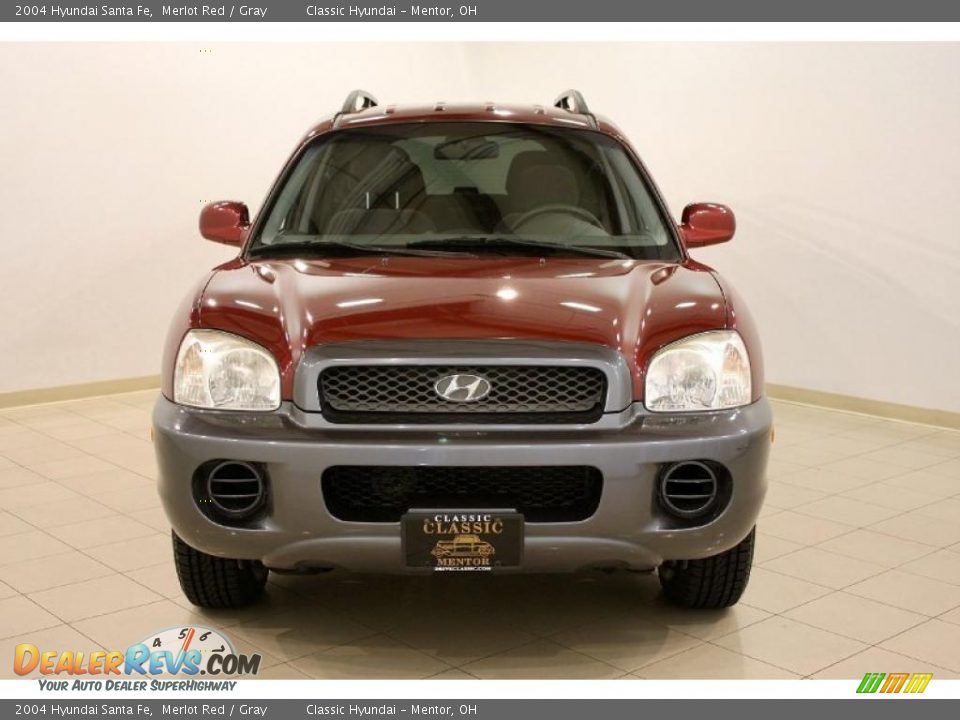 2004 Hyundai Santa Fe Merlot Red / Gray Photo #2