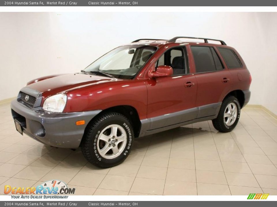2004 Hyundai Santa Fe Merlot Red / Gray Photo #3