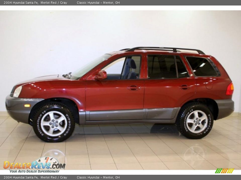 2004 Hyundai Santa Fe Merlot Red / Gray Photo #4