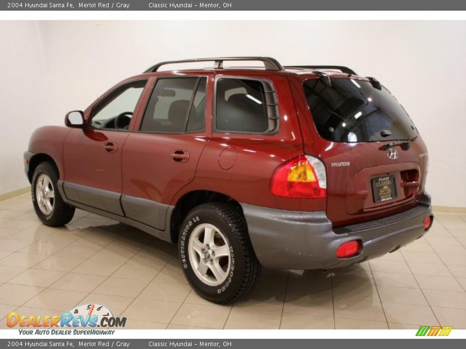 2004 Hyundai Santa Fe Merlot Red / Gray Photo #5