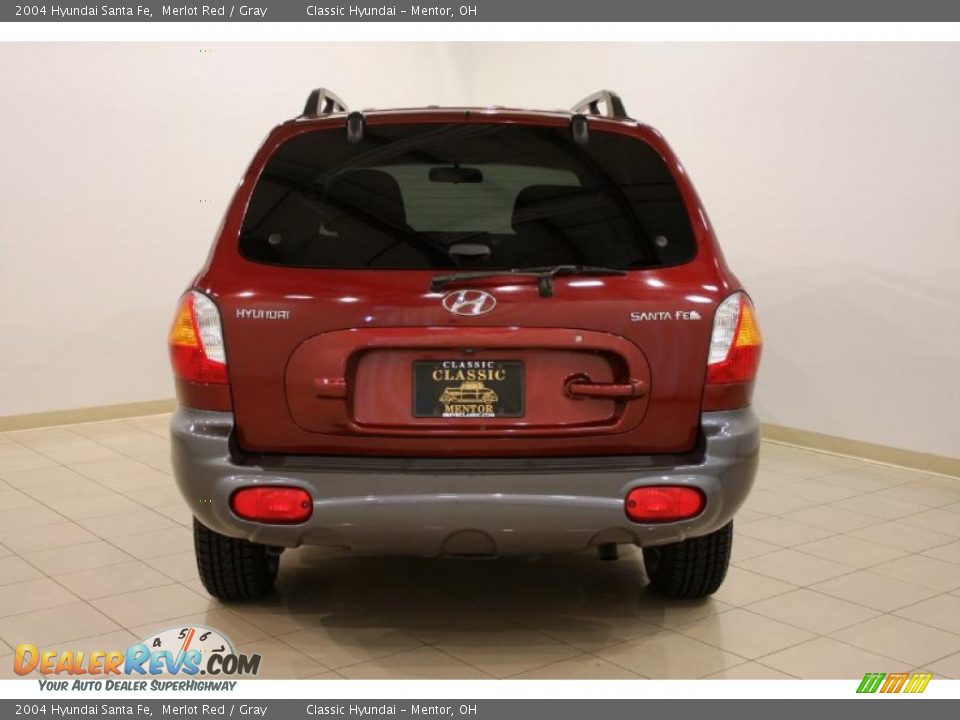 2004 Hyundai Santa Fe Merlot Red / Gray Photo #6