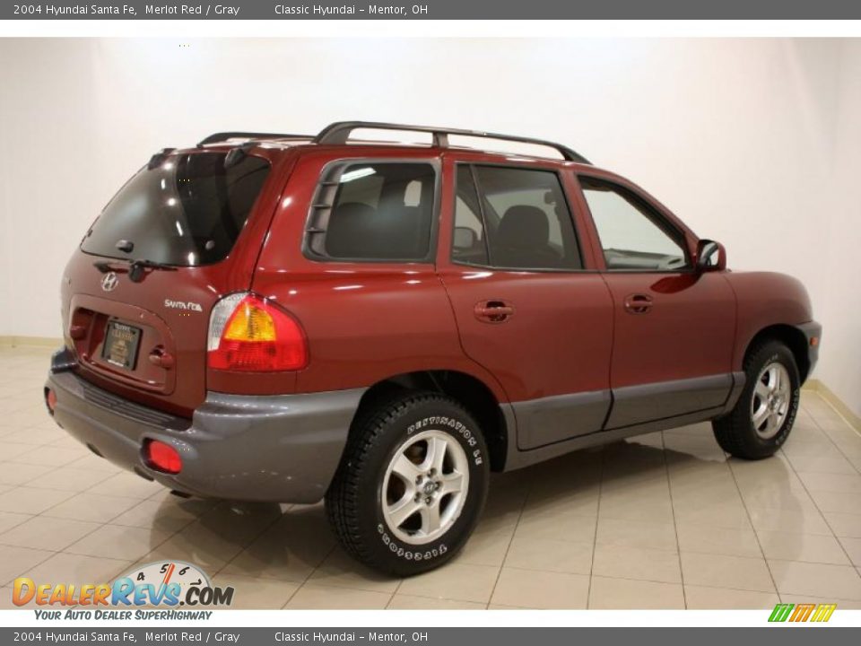 2004 Hyundai Santa Fe Merlot Red / Gray Photo #7