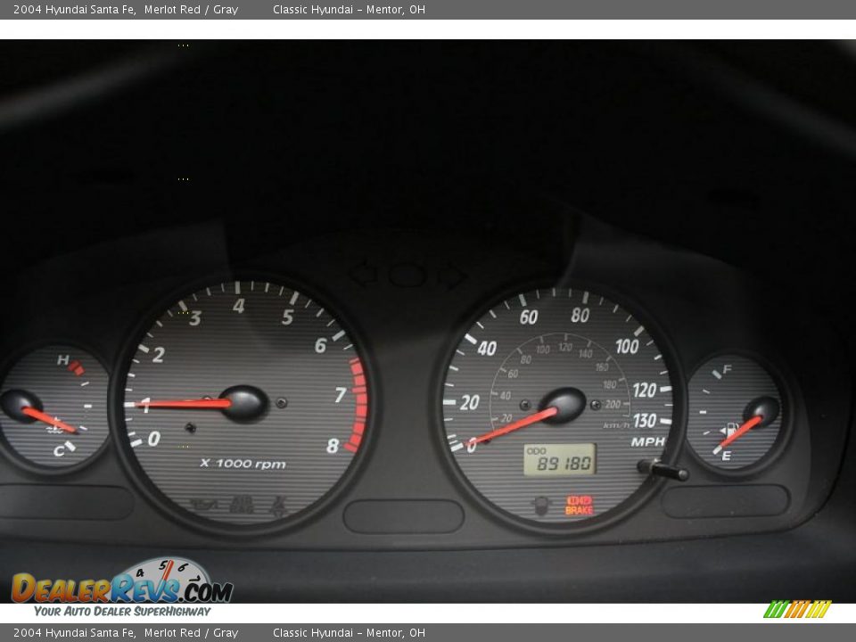 2004 Hyundai Santa Fe Merlot Red / Gray Photo #13