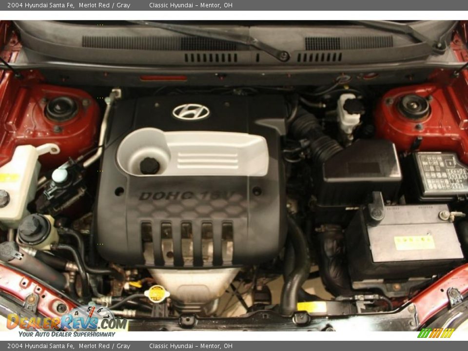 2004 Hyundai Santa Fe Merlot Red / Gray Photo #24