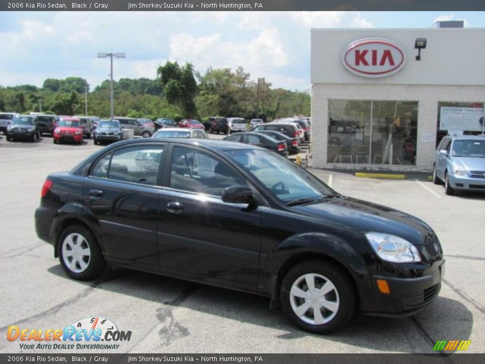 2006 Kia Rio Sedan Black / Gray Photo #1