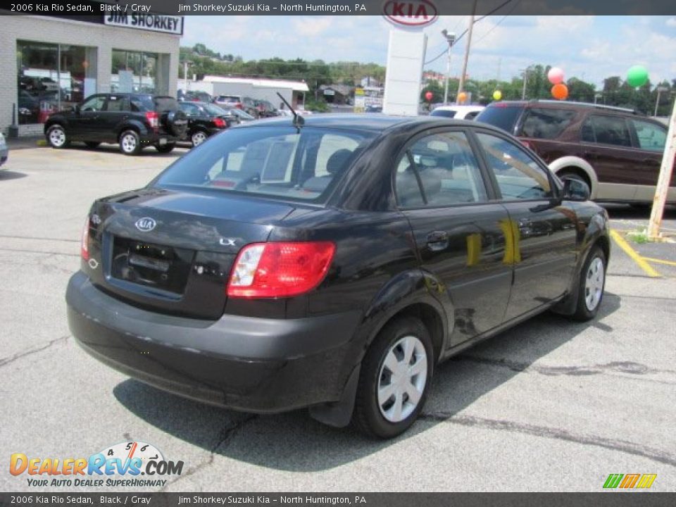 2006 Kia Rio Sedan Black / Gray Photo #3