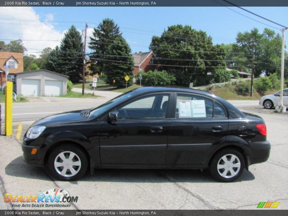 2006 Kia Rio Sedan Black / Gray Photo #5