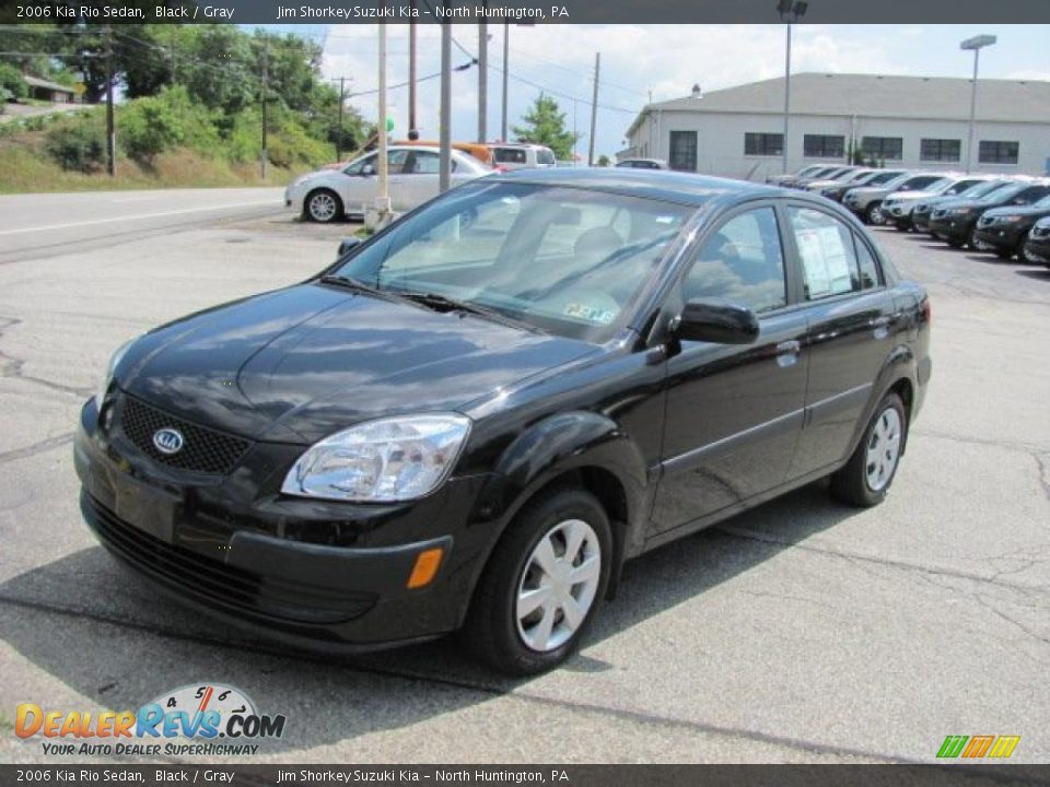 2006 Kia Rio Sedan Black / Gray Photo #6