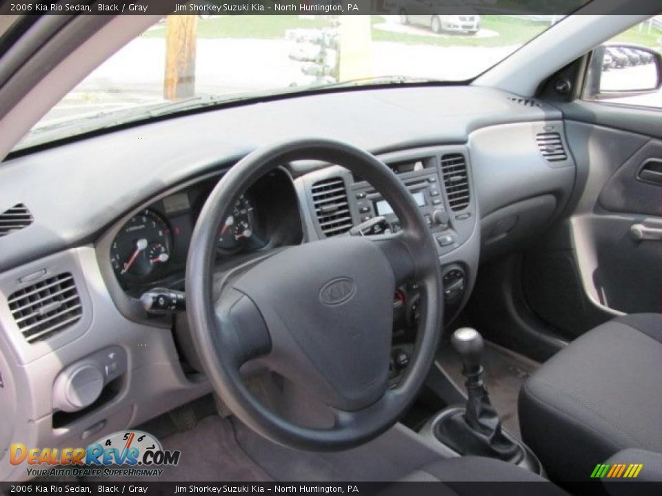2006 Kia Rio Sedan Black / Gray Photo #10